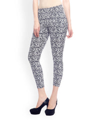 Sakhi Sang Women Black &amp; White Floral Printed Jeggings