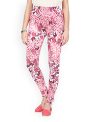Sakhi Sang Women Pink &amp; Red Printed Leggings