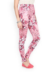 Sakhi Sang Women Pink &amp; Red Printed Leggings