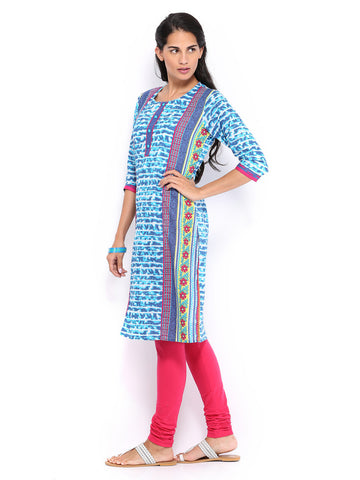 Sattyaa Women Blue Printed Kurta