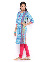 Sattyaa Women Blue Printed Kurta