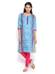 Sattyaa Women Blue Printed Kurta