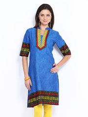 Sattyaa Women Blue Printed Kurta