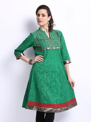 Sattyaa Women Green Anarkali Kurta