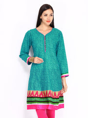 Sattyaa Women Blue Printed Anarkali Kurta