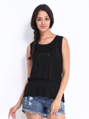 Sbuys Women Black Top