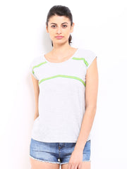 Sbuys Women Grey Melange Top