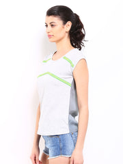 Sbuys Women Grey Melange Top