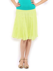 Sbuys Yellow Flared Skirt
