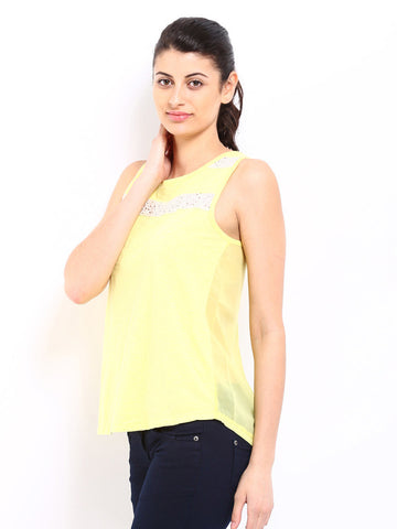 Sbuys Women Yellow Top