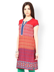 Seeya Women Red Printed Kurta