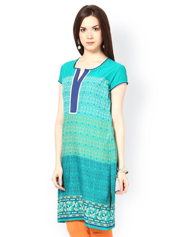 Seeya Women Green Printed Kurta