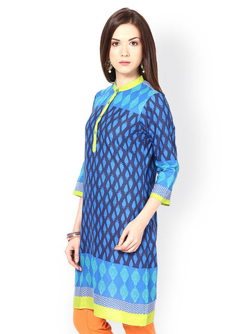 Seeya Women Blue Printed Kurta