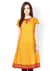 Seeya Women Mustard Yellow Printed Kurta