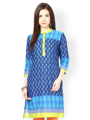 Seeya Women Blue Printed Kurta