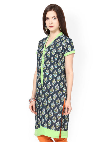 Seeya Women Blue Printed Kurta
