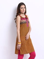 Shakumbhari Women Brown Printed Kurta