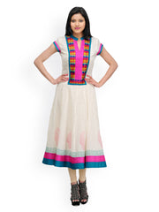 Shakumbhari Cream Coloured Embroidered Kurta