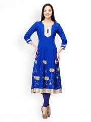 Shakumbhari Women Blue Anarkali Kurta
