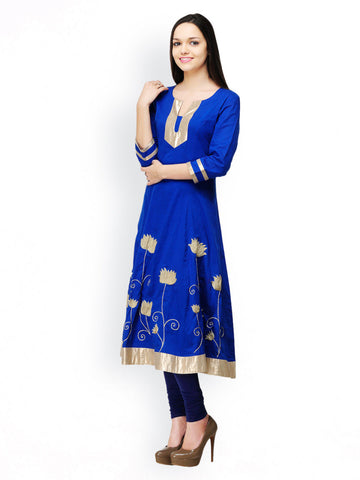 Shakumbhari Women Blue Anarkali Kurta