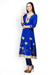 Shakumbhari Women Blue Anarkali Kurta