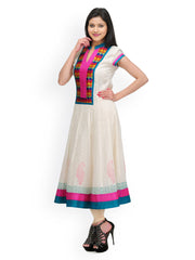 Shakumbhari Cream Coloured Embroidered Kurta