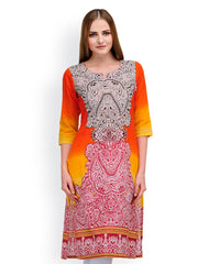 Shakumbhari Women Orange Printed Kurta