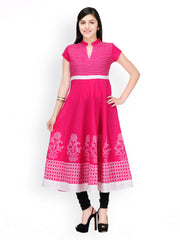 Shakumbhari Women Pink Anarkali Kurta