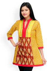 Shakumbhari Women Yellow &amp; Red Printed Kurti