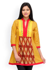 Shakumbhari Women Yellow &amp; Red Printed Kurti