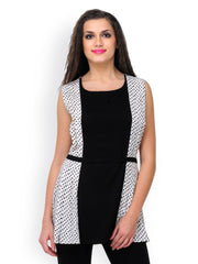 Shakumbhari Women Cream Coloured &amp; Black Polka Dot Print Tunic