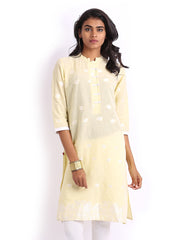 Shree Women Cream Coloured Jacquard Kurta