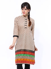 Shree Women Beige Printed Kurta