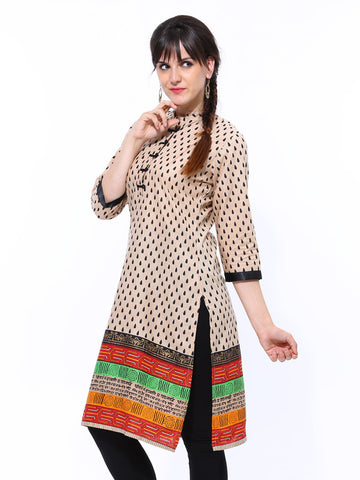 Shree Women Beige Printed Kurta