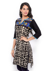 Shree Women Black &amp; Beige Printed Kurta
