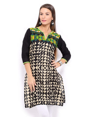 Shree Women Black &amp; Beige Printed Kurta