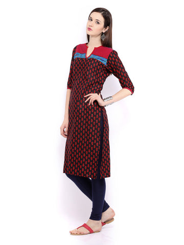 Shree Women Black &amp; Red Printed Kurta