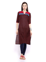 Shree Women Black &amp; Red Printed Kurta