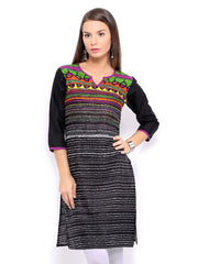 Shree Women Black Printed Kurta