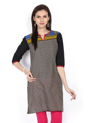 Shree Women Black Printed Kurta