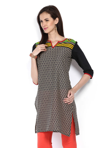 Shree Women Black Printed Kurta