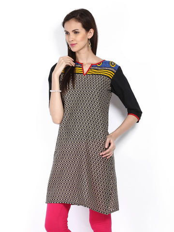 Shree Women Black Printed Kurta