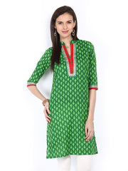 Shree Women Green Printed Kurta