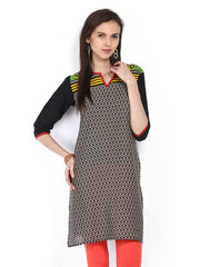 Shree Women Black Printed Kurta