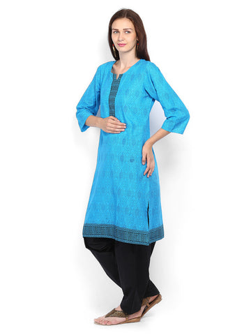 Shree Women Blue &amp; Black Patiala Kurta Set