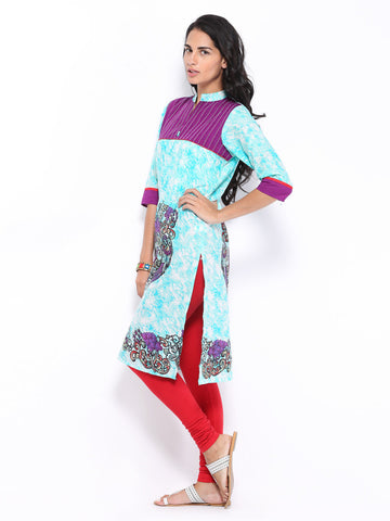 Shree Women Blue &amp; Purple Kurta