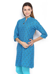 Shree Women Blue Printed Kurta