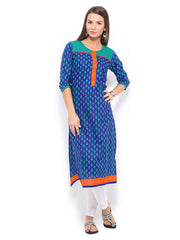 Shree Women Blue Printed Kurta