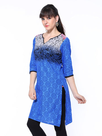 Shree Women Blue Printed Kurta
