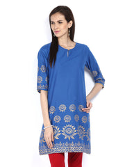 Shree Women Blue Printed Kurta